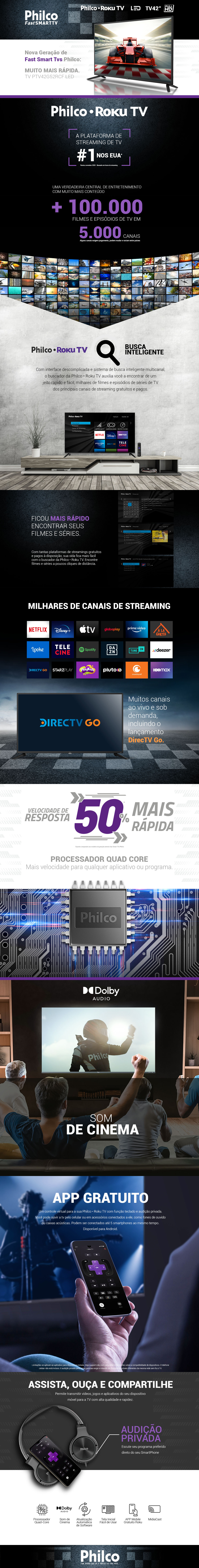 Smart TV LED 42 Philco Full HD PTV42G52RCF 3 HDMI com o Melhor Preço é no  Zoom