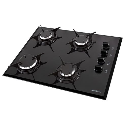 Cooktop de Embutir Britânia Concept Black Bisotê Menor preço em Cooktop de Embutir Britânia Concept Black Bisotê