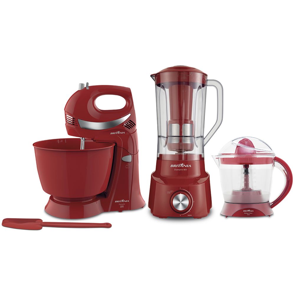 ContiMarket. Kit Cocina Britania BKT51R 3 en 1 Rosa (Exprimidor/Batidora /Licuadora)