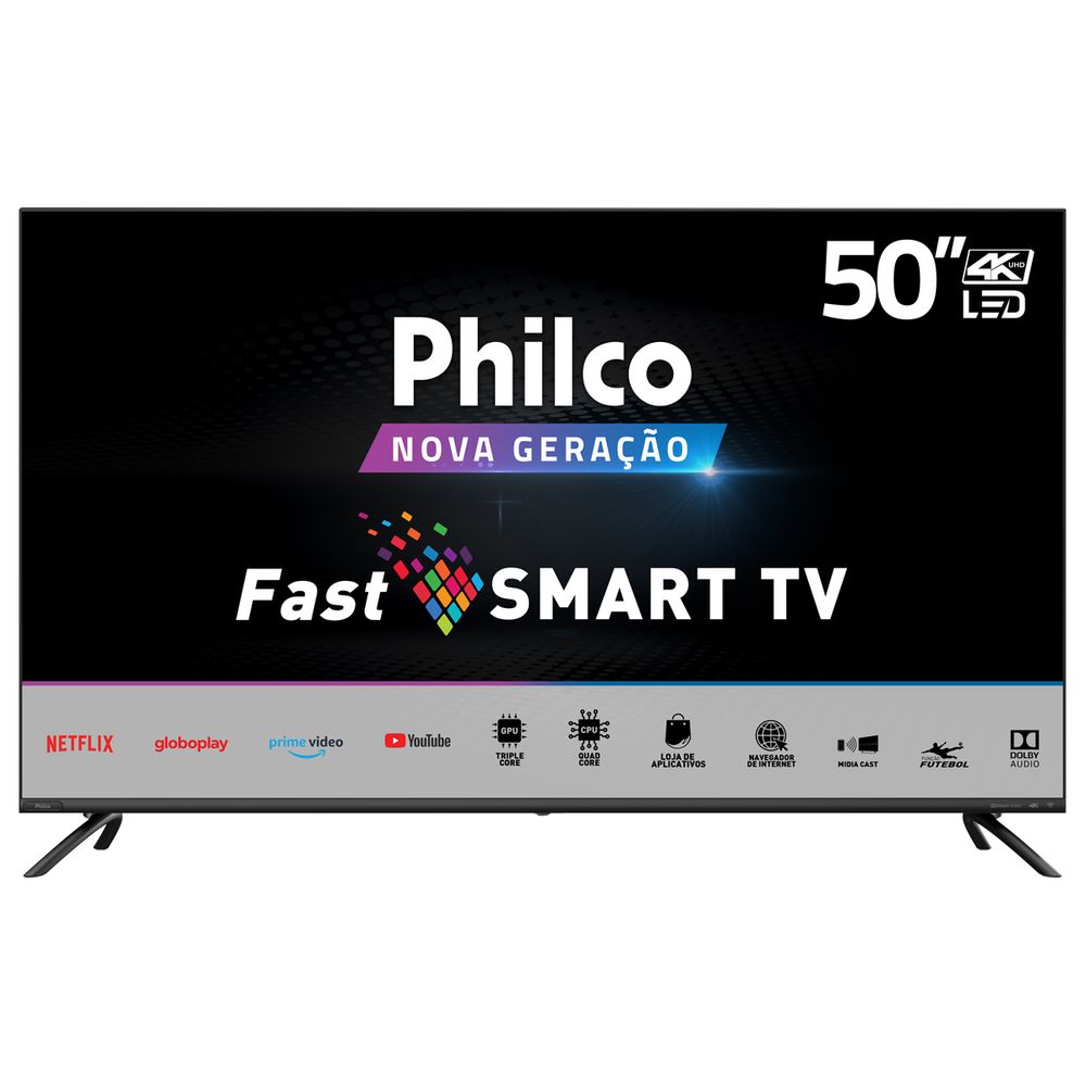 Fast Smart TV Philco 50” PTV50G70SBLSG UltraHD 4K LED - (Imagem: Philco)
