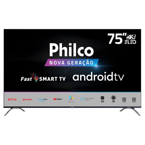 Fast Smart TV Philco 75" PTV75K90AGIB 4K ELED - AndroidTV - Bivolt Menor preço em Fast Smart TV Philco 75" PTV75K90AGIB 4K ELED - AndroidTV - Bivolt