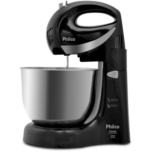 Batedeira Philco Paris Inox Duo Mixer Turbo Preto Menor preço em Batedeira Philco Paris Inox Duo Mixer Turbo Preto