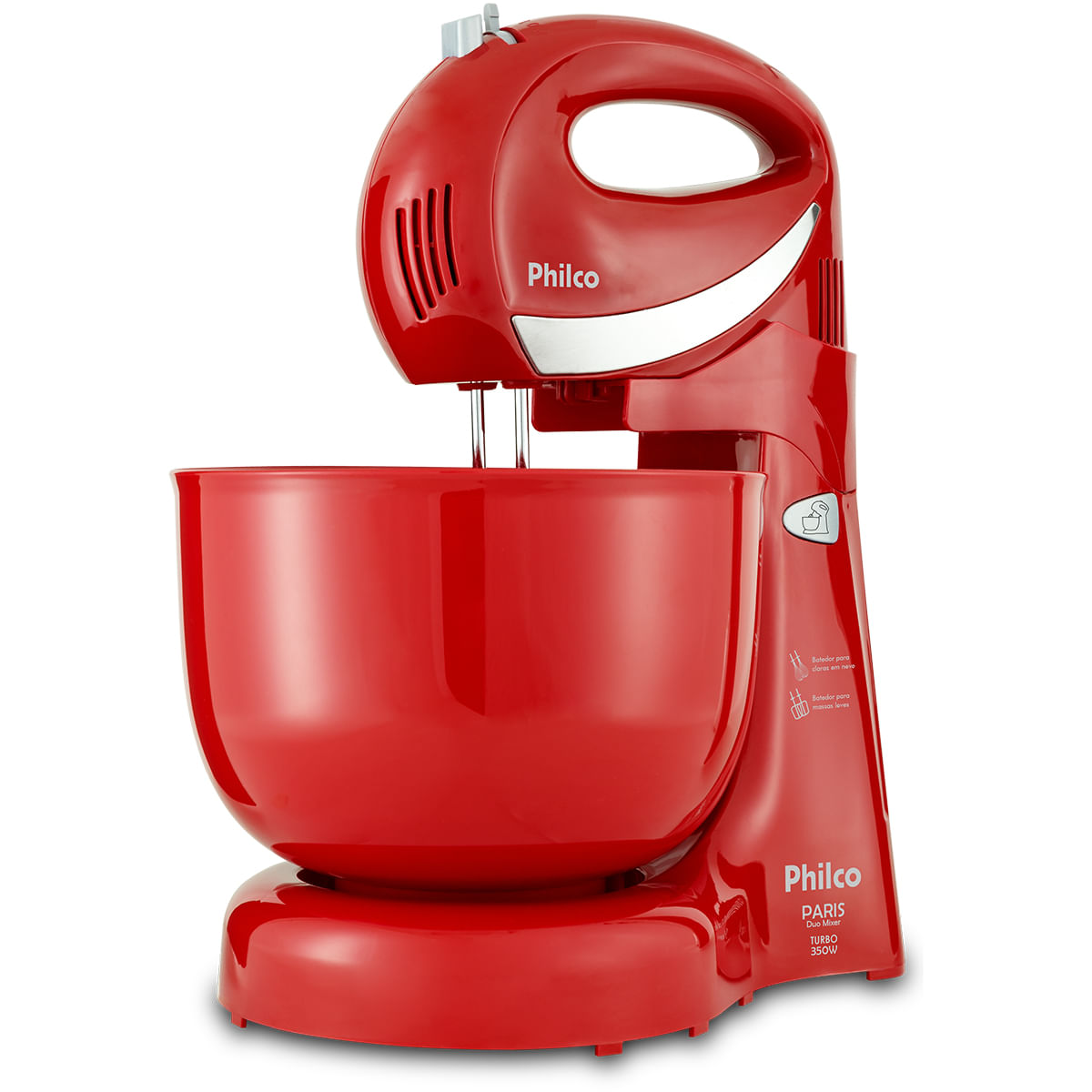 Batedeira Philco Paris Duo Mixer Turbo 350W Vermelha