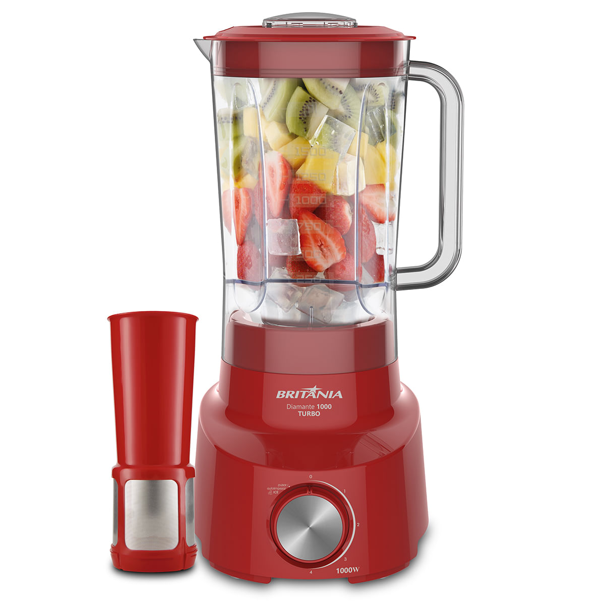 Liquidificador Britânia BLQ Diamante Turbo 1000W Vermelho