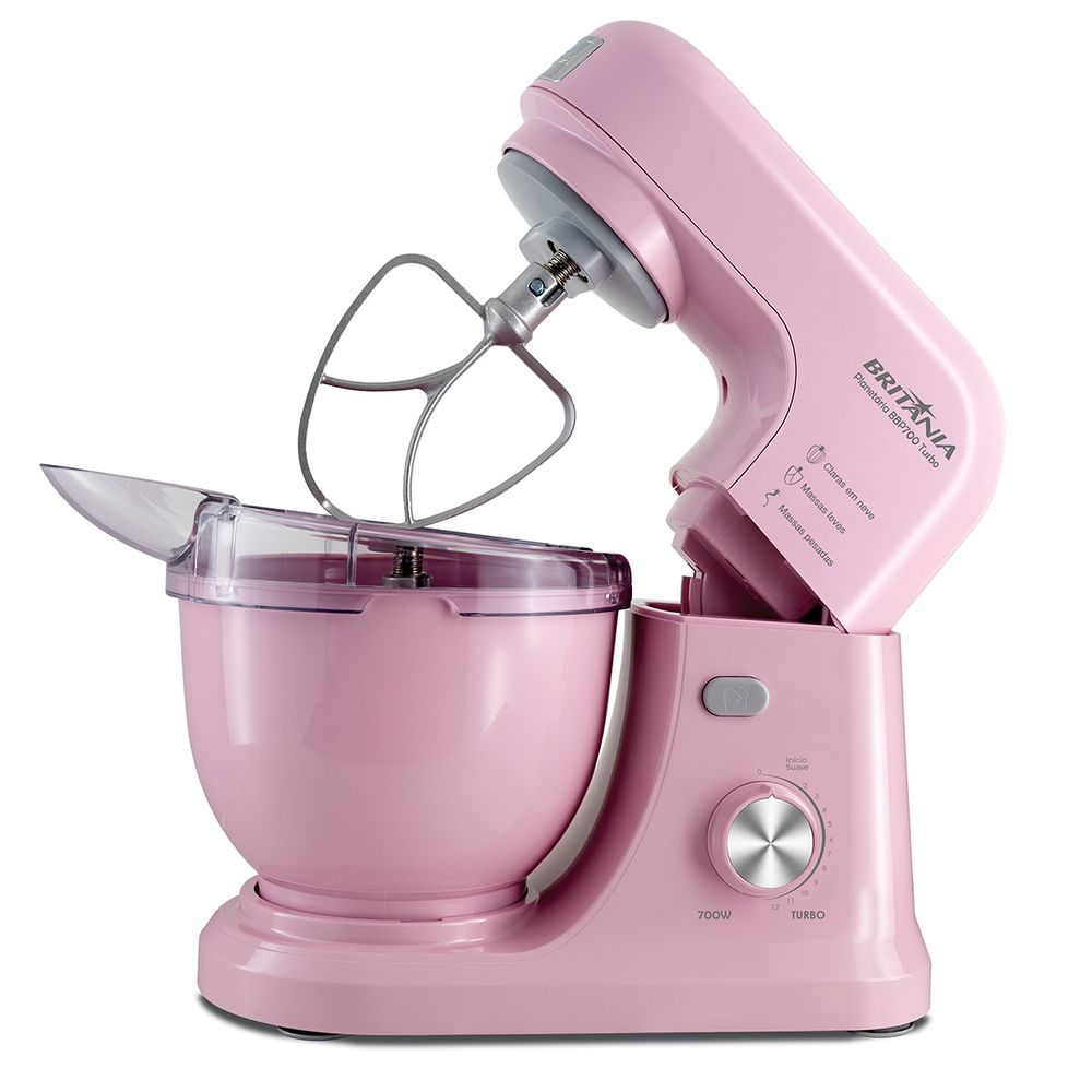 Batedeira Planetária BBP700RS Rosa Turbo 700W 4L - Britânia | Loja Virtual