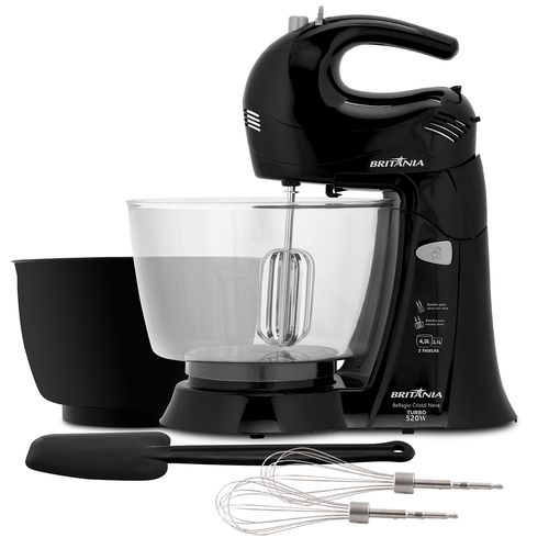 Batedeira Britânia Bellagio Cristal Neve Preto 520W Menor preço em Batedeira Britânia Bellagio Cristal Neve Preto 520W