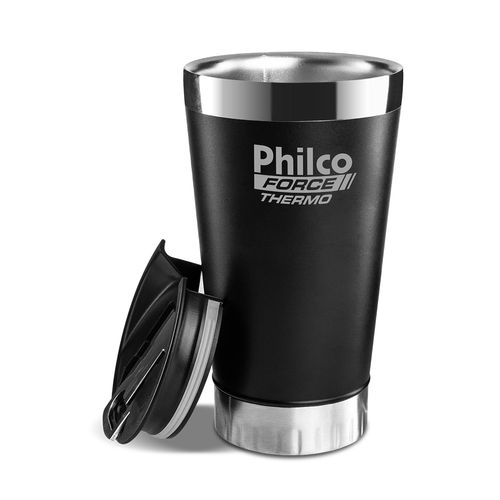 Copo Térmico Philco PTH01P 475ml Preto Quente ou Frio - Inox Menor preço em Copo Térmico Philco PTH01P 475ml Preto Quente ou Frio - Inox