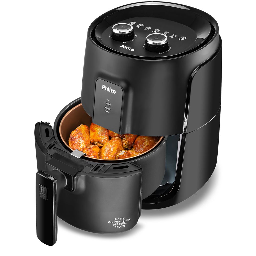 Fritadeira Air Fry Philco PFR15PG Gourmet Black 4L 1500W - Philco Club