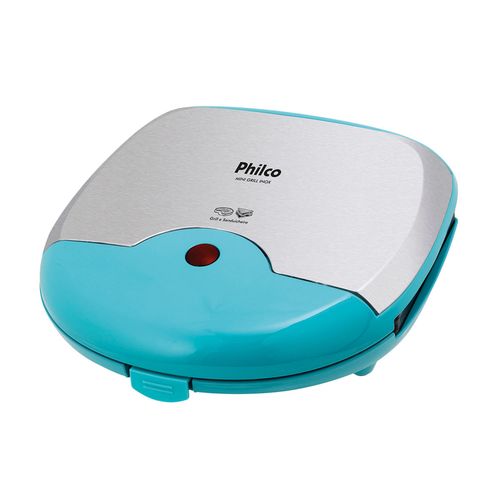 Mini Grill e Sanduicheira Philco Inox Azul 750W - Outlet Menor preço em Mini Grill e Sanduicheira Philco Inox Azul 750W - Outlet