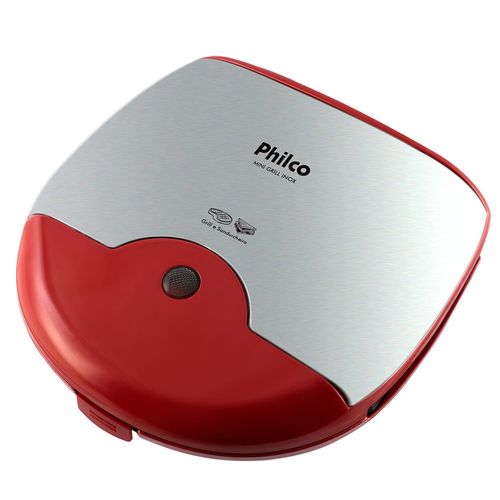 Mini Grill e Sanduicheira Philco Inox Vermelha 750W - Outlet Menor preço em Mini Grill e Sanduicheira Philco Inox Vermelha 750W - Outlet
