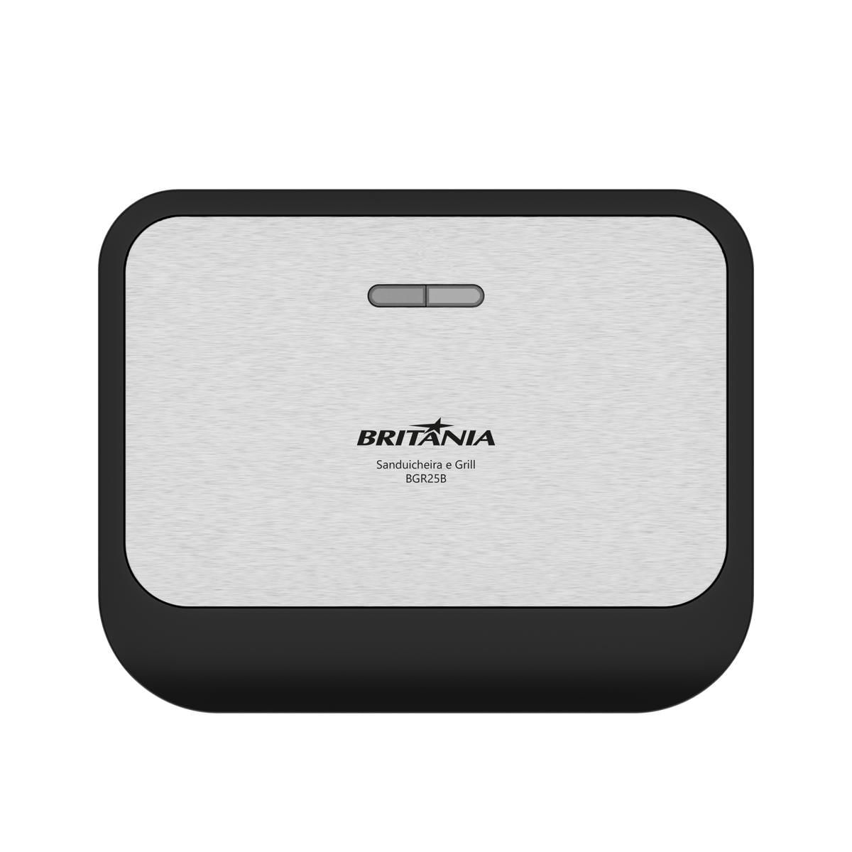 Sanduicheira e Grill Britânia Inox 2 em 1 750W BGR25B