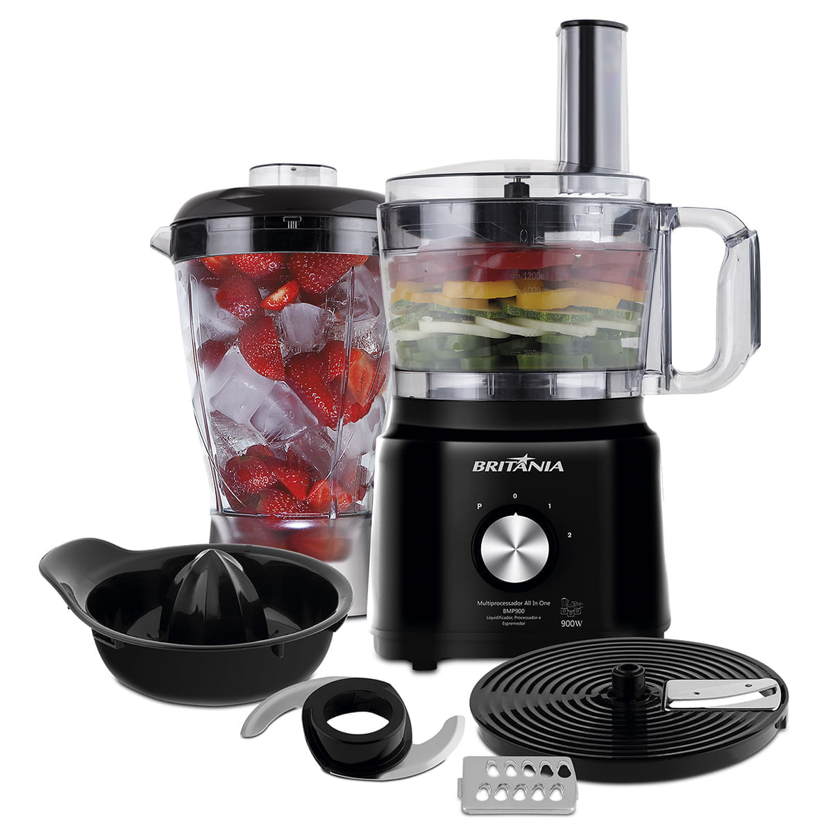 Multiprocessador Britânia 1000W 3 em 1 All In One BMP900P