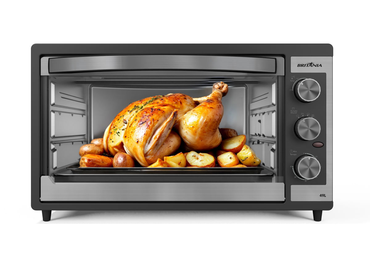 Forno Elétrico Britânia 49L Preto Dupla Resistência BFE49