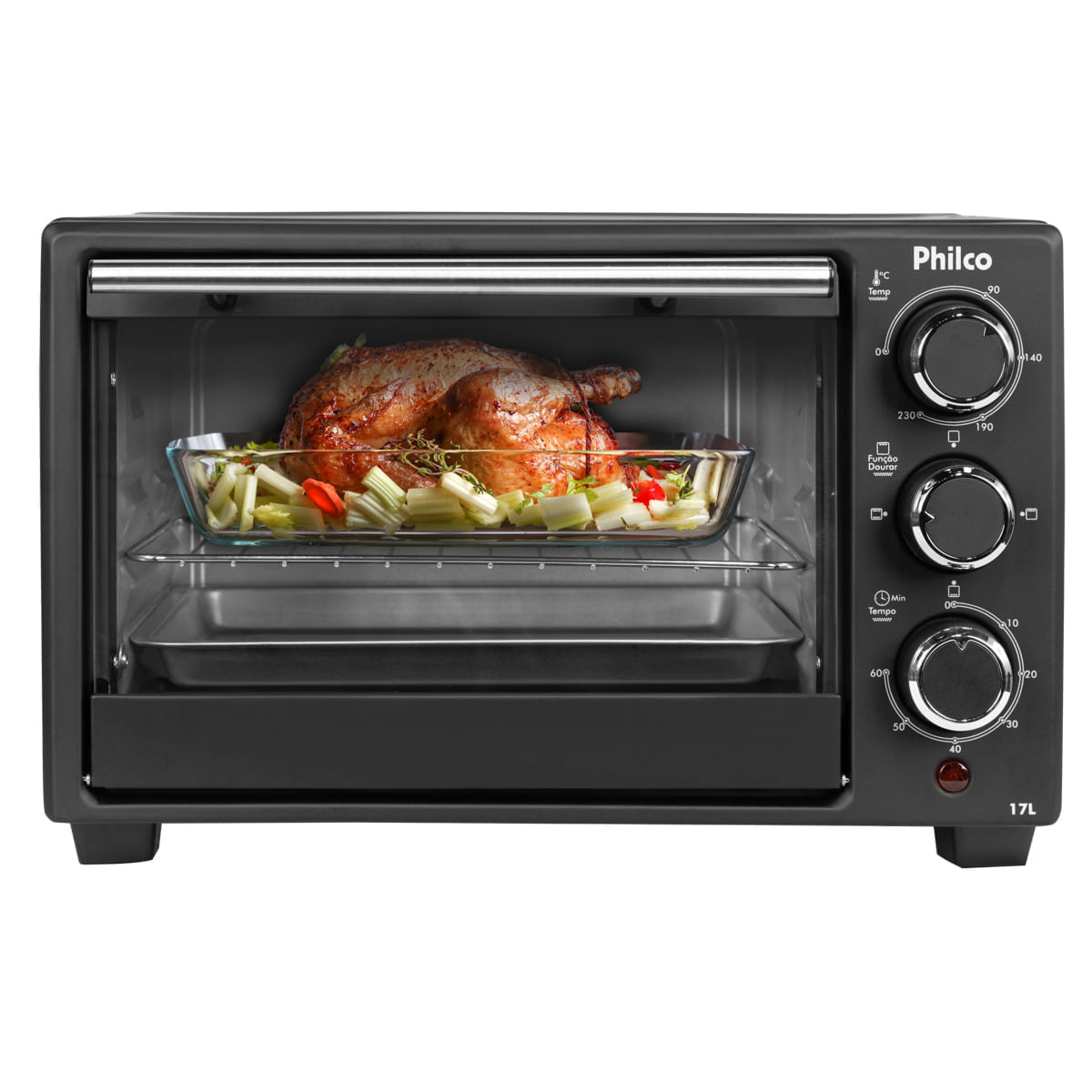 Forno Elétrico Philco 17L Preto 2 Resistências PFE17P