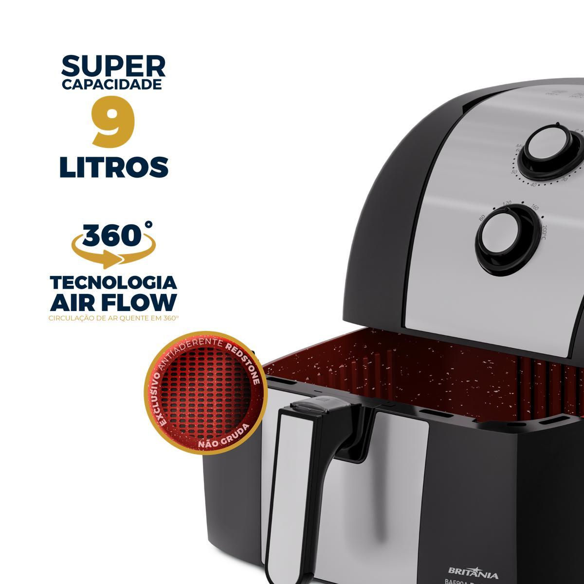 Air Fryer Britânia 9L Antiaderente Redstone 2000W BAF90A - Outlet