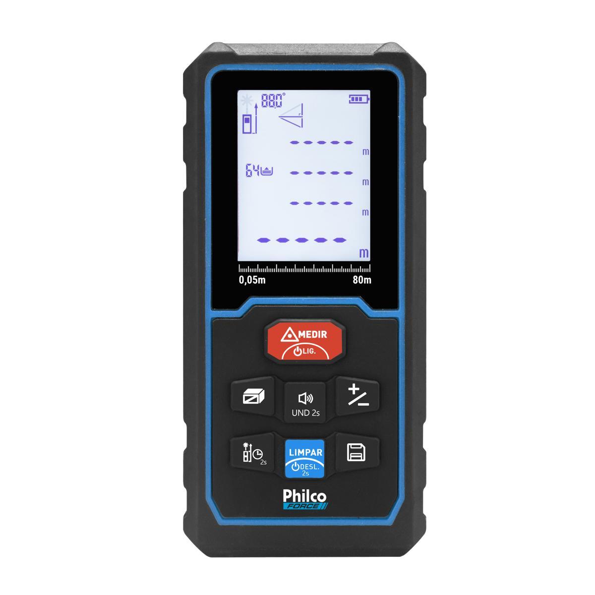 Trena Laser Philco Force Alcance de 80m Display LED PTL02