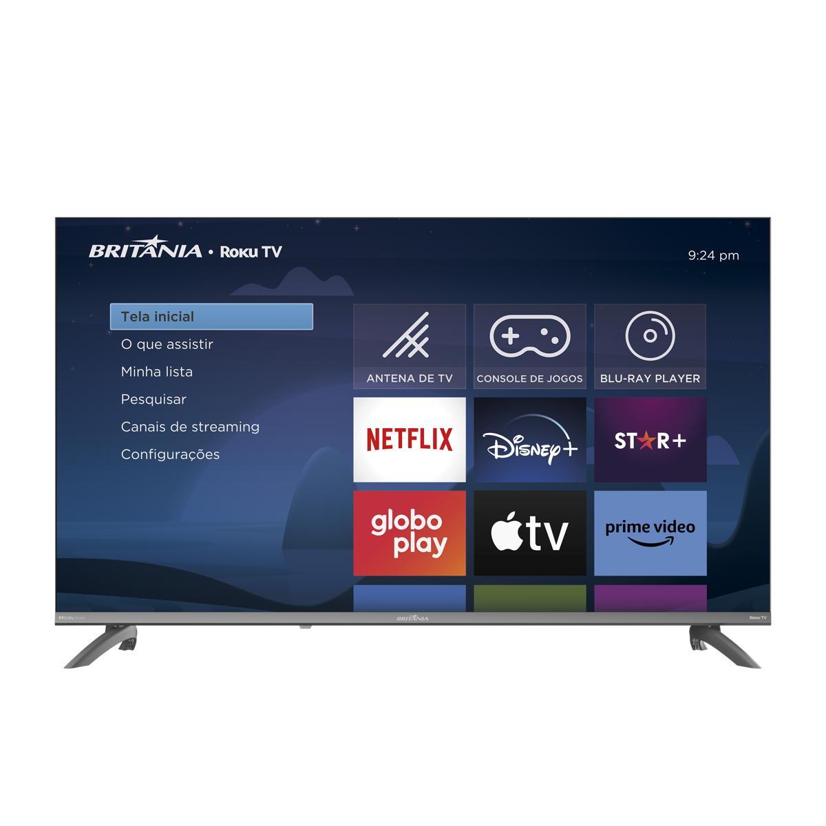 Smart TV 43" Britânia Roku TV HDR10 Dolby Audio B43CRA