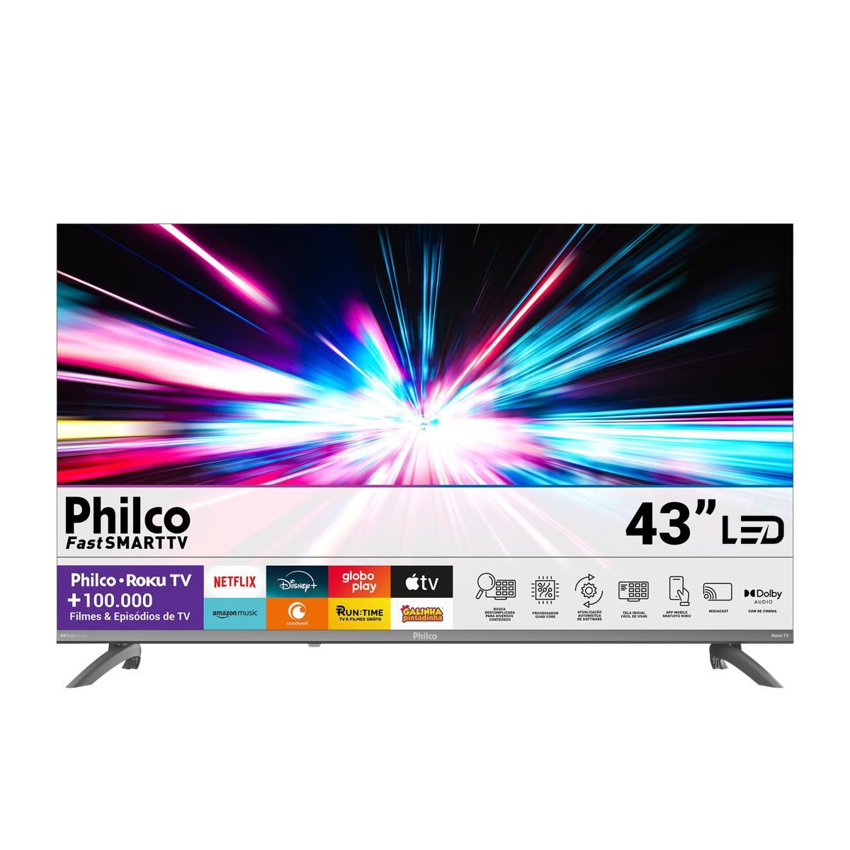 Smart TV 43" Philco Roku TV HDR10 Dolby Audio P43CRA