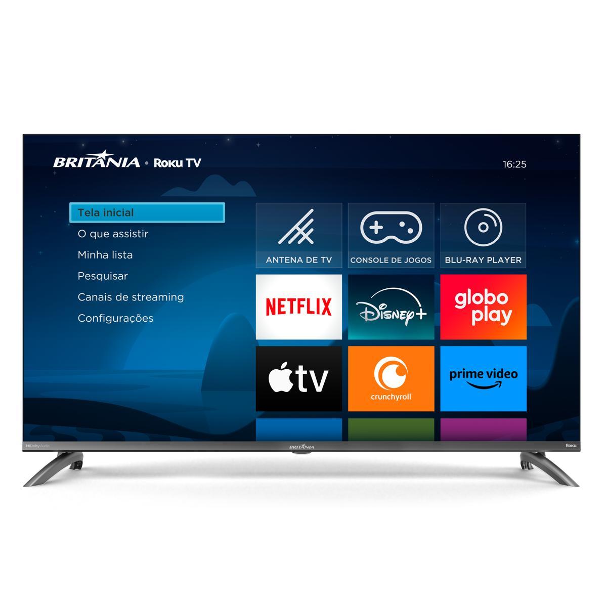 Smart TV 40” Britânia BTV40M9GR2CGB Roku TV LED - Outlet